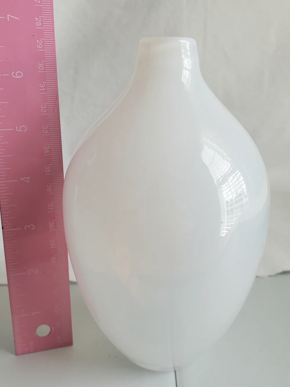 Vintage Tozai White Opaline Glass Vase Elegant Minimalist Scandi Modern Classic